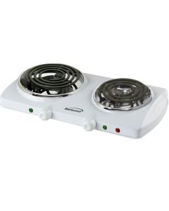 Brentwood Electric 1500W Double Burner Spiral White